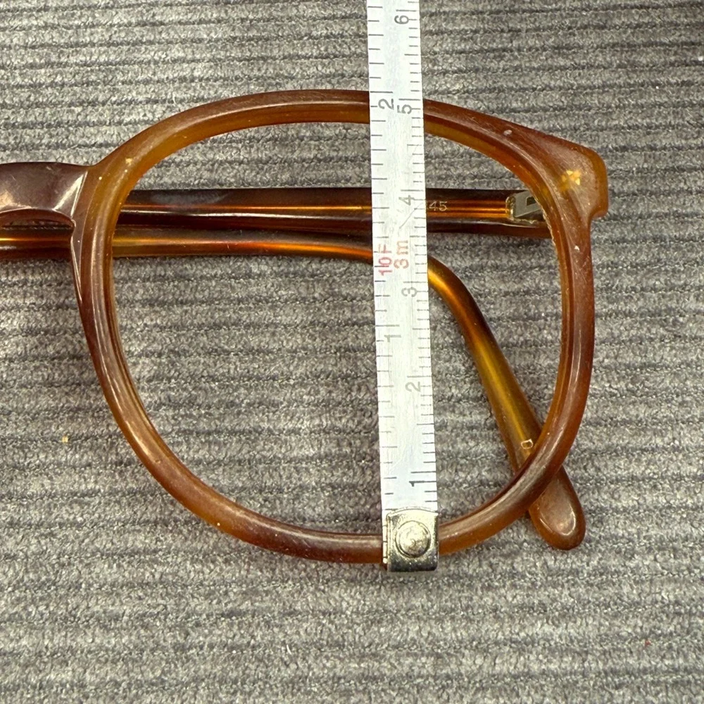 Vintage Amber Tortoiseshell Round Y2K Eyeglass Frames 54-18-145 Retro Panto Vtg‎